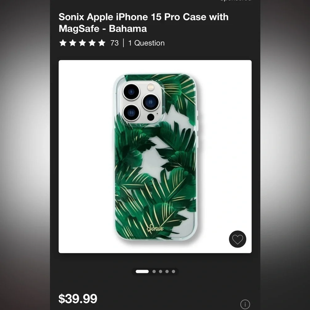 Sonix iPhone 15 Pro, Bahama pattern, new!